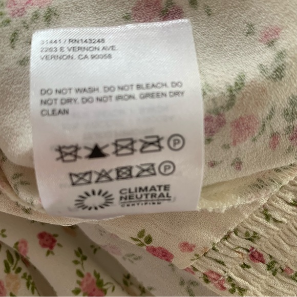 Reformation Ditzy Floral Milkmaid Puff Sleeve Mini Dress Size 12 Cottagecore - Picture 9 of 10